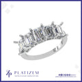 Five Emerald Cut Diamonds Set Together for a Full Two Carat Look
