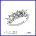 Five Perfectly Matched Emerald Cut Diamonds in a Slim Prong Setting