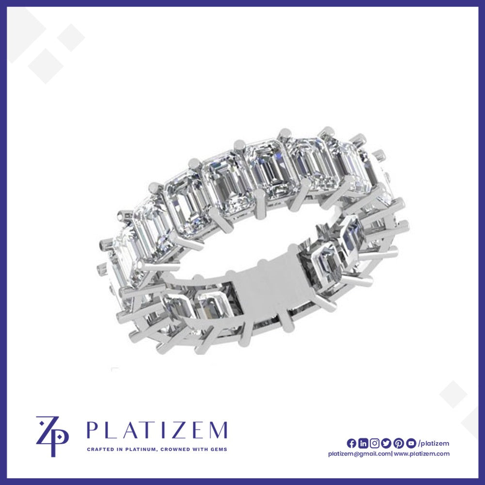Emerald Cut Diamonds Trace the Full Circumference in One Steady Line