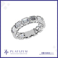 Emerald Cut Diamonds Bezeled Into a Bold Full Eternity Circle