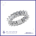 Emerald Cut Diamonds Wrap Fully Around This Prong Set Eternity Band