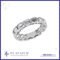 Bezel Set Emerald Cut Diamonds Circling the Band End to End