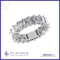 Emerald Cut Diamonds Circle the Entire Band for Nonstop Sparkle