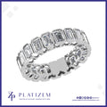Emerald Cut Diamond Eternity Band Wrapped in Individual Bezel Frames