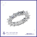 Compact Emerald Cut Diamonds Circling the Finger in a Full Eternity Band
