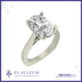 Oval Cut Solitaire Engagement Ring with Hidden Halo