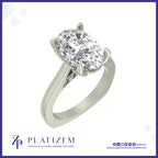 Oval Cut Solitaire Engagement Ring with Hidden Halo