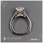 Oval Cut Solitaire Engagement Ring with Hidden Halo