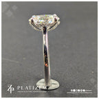 Oval Cut Solitaire Engagement Ring with Hidden Halo