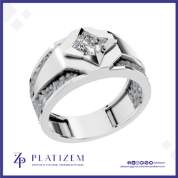 Lab Created Princess Cut Solitaire Diamond Ring