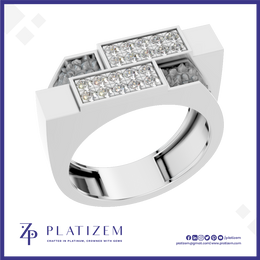 Dual Row Lab Grown Diamond Mens Ring