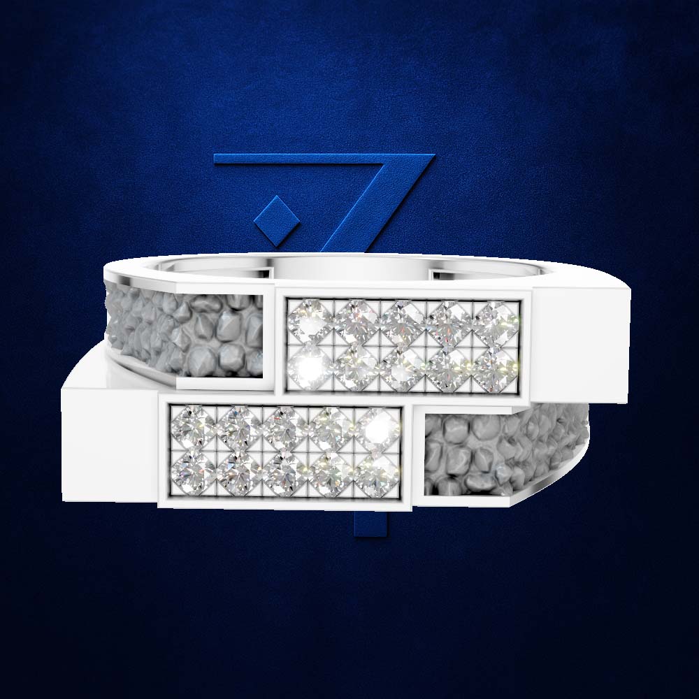 Dual Row Laboratory Grown Diamond Mens Ring