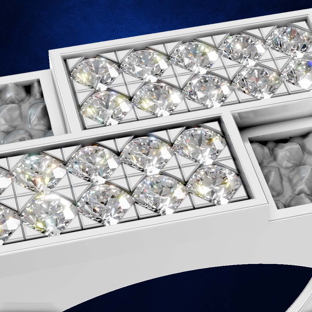 Dual Row Laboratory Grown Diamond Mens Ring