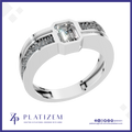 Emerald Cut Laboratory Grown Diamond Mens Ring
