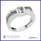 Emerald Cut Laboratory Grown Diamond Mens Ring