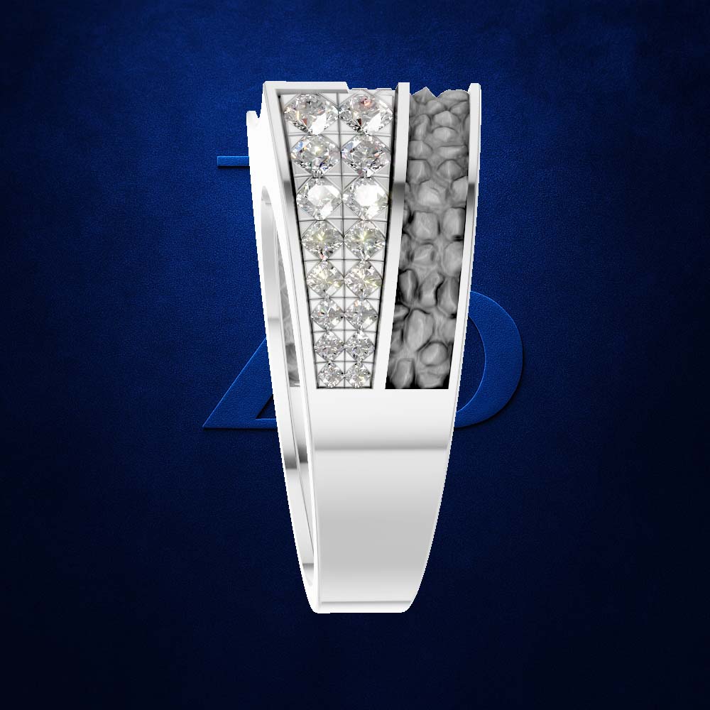 Channel Set Laboratory Grown Diamond Mens Band