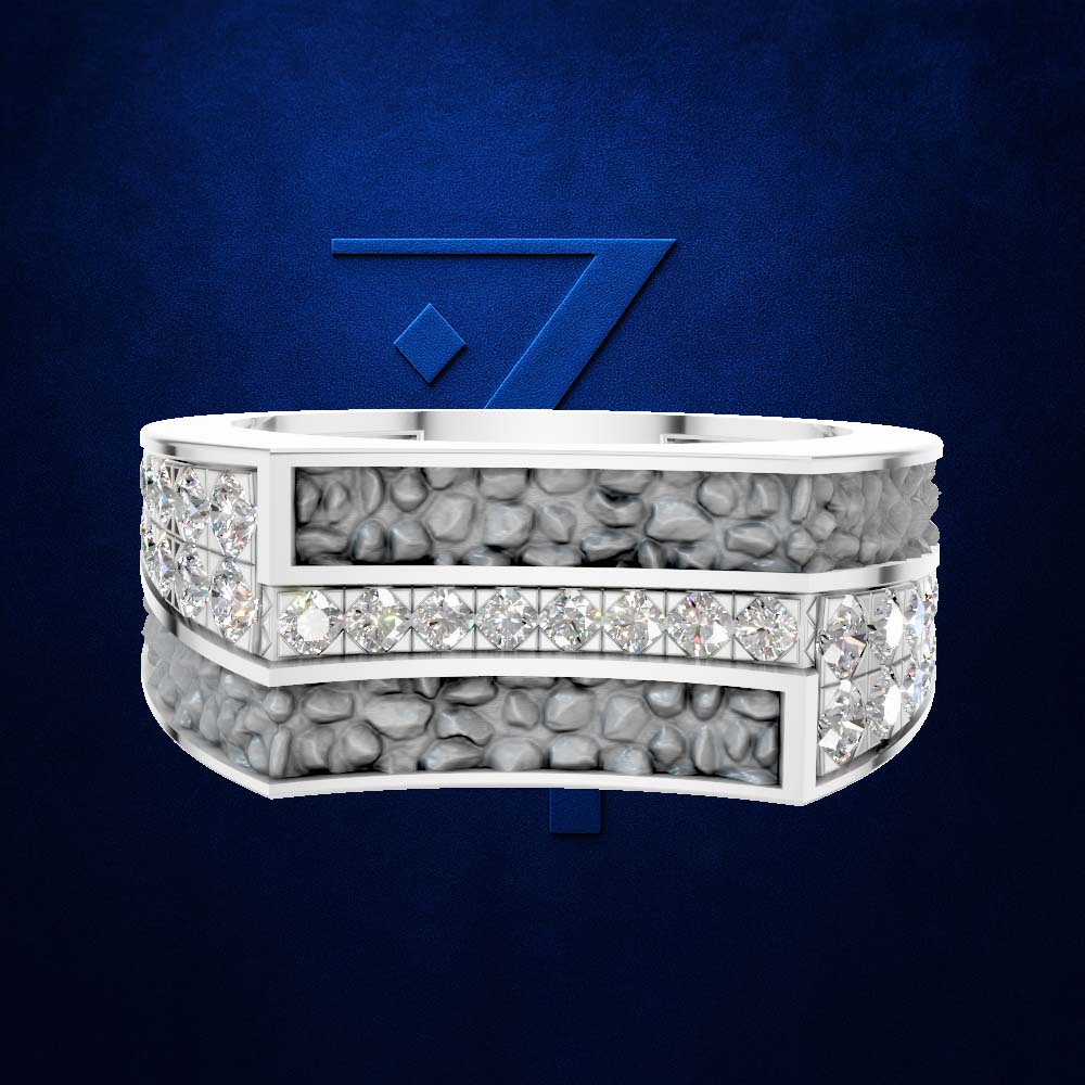 Channel Set Laboratory Grown Diamond Mens Band