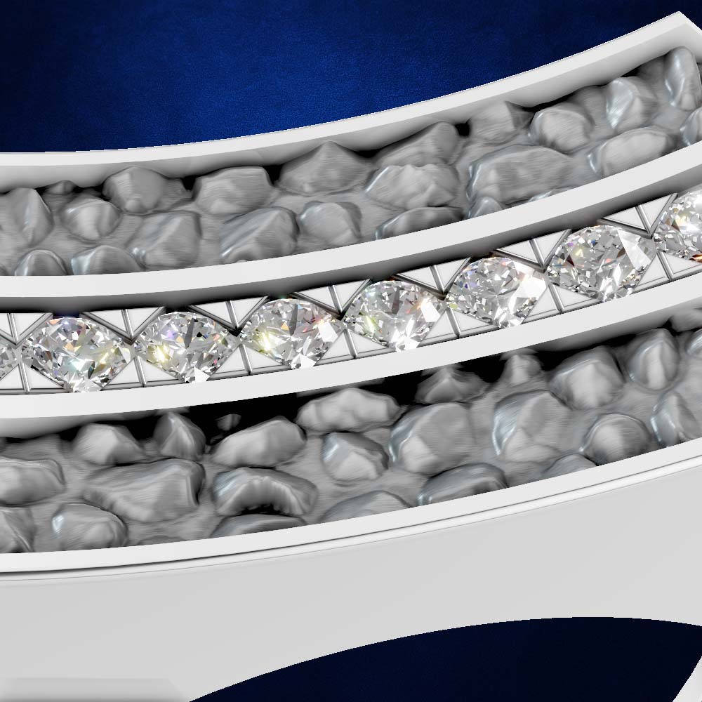 Channel Set Laboratory Grown Diamond Mens Band