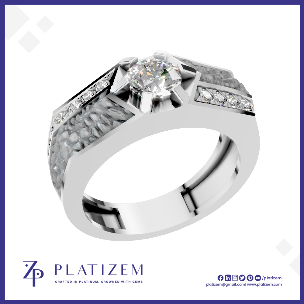 Round Laboratory Grown Diamond Mens Ring