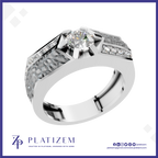 Round Laboratory Grown Diamond Mens Ring