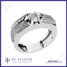 Round Lab Grown Diamond Mens Ring