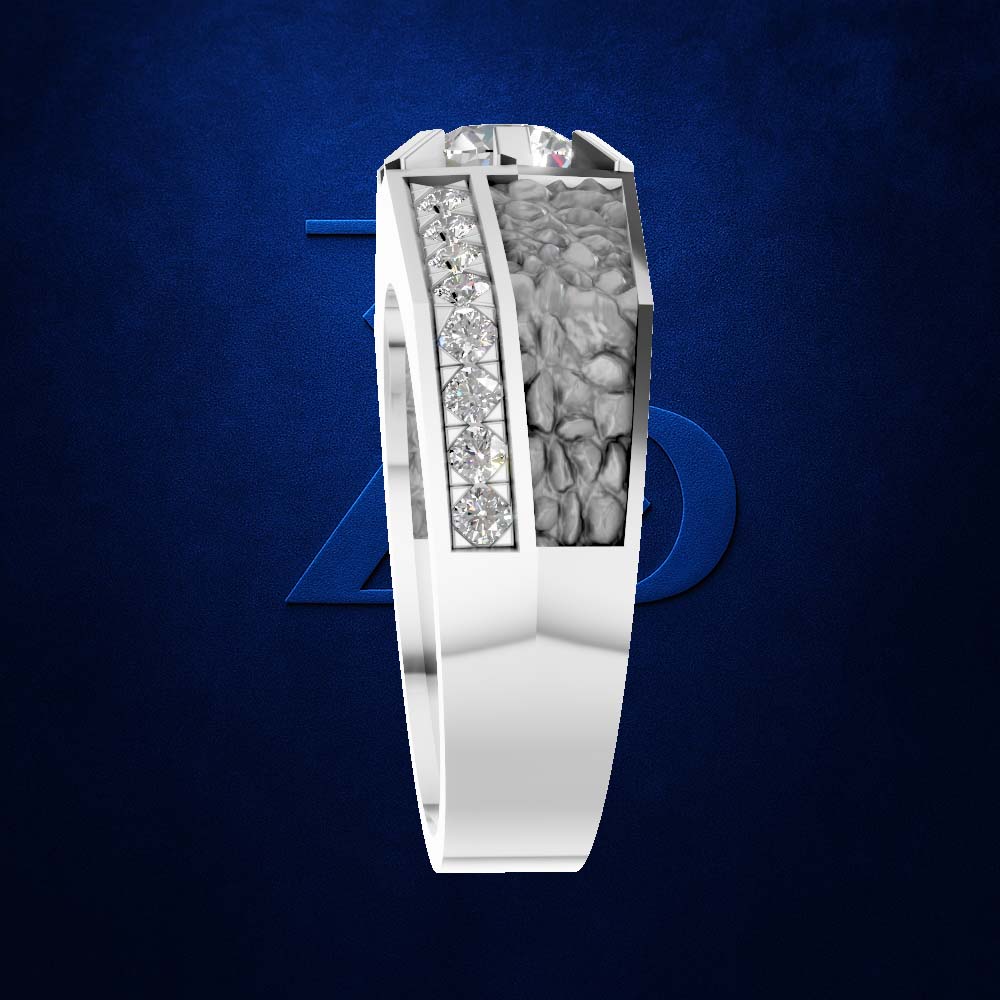 Round Laboratory Grown Diamond Mens Ring