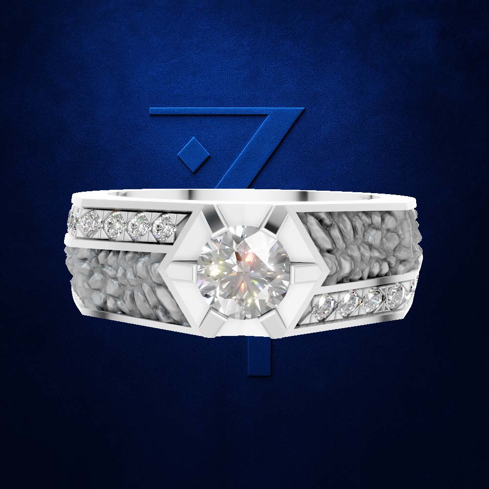 Round Laboratory Grown Diamond Mens Ring