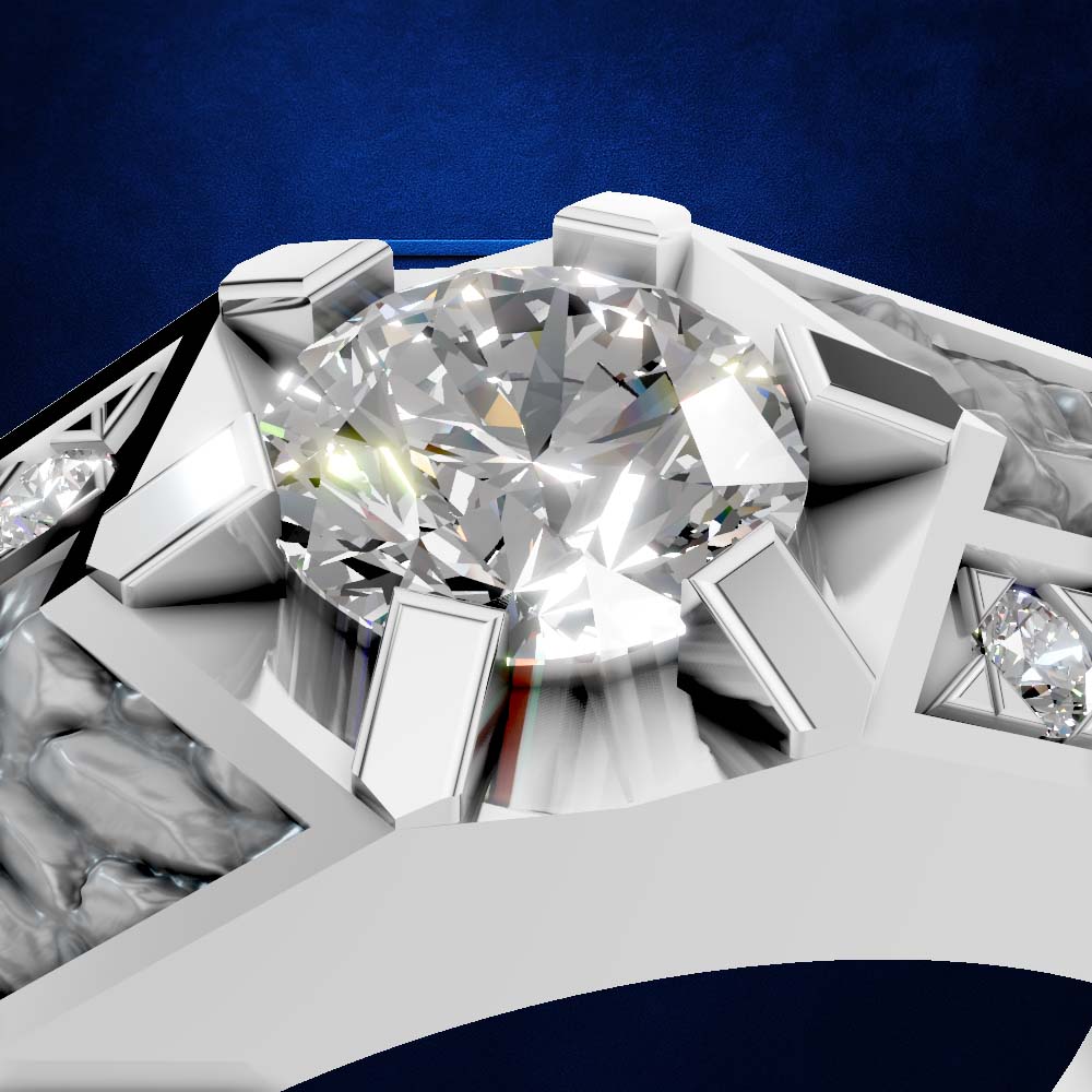 Round Laboratory Grown Diamond Mens Ring