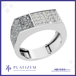 Mens Pave Lab Grown Diamond Ring