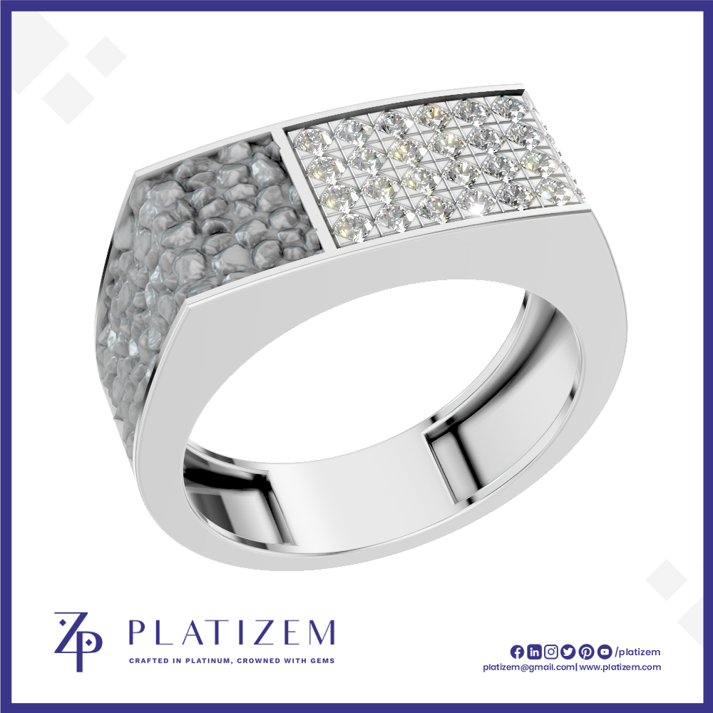 Mens Pave Laboratory Grown Diamond Ring