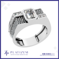 Emerald Cut Lab Grown Diamond Mens Ring