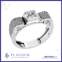 Princess Cut Lab Grown Diamond Wedding Ring