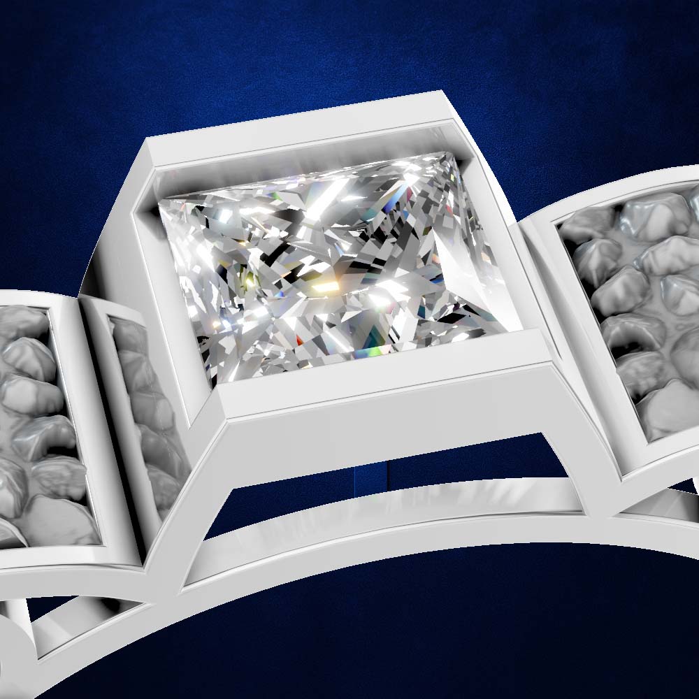 Princess Cut Laboratory Grown Diamond Wedding Ring