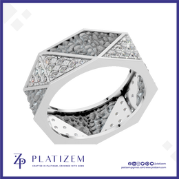 Round Pave Lab Grown Diamond Wedding Band