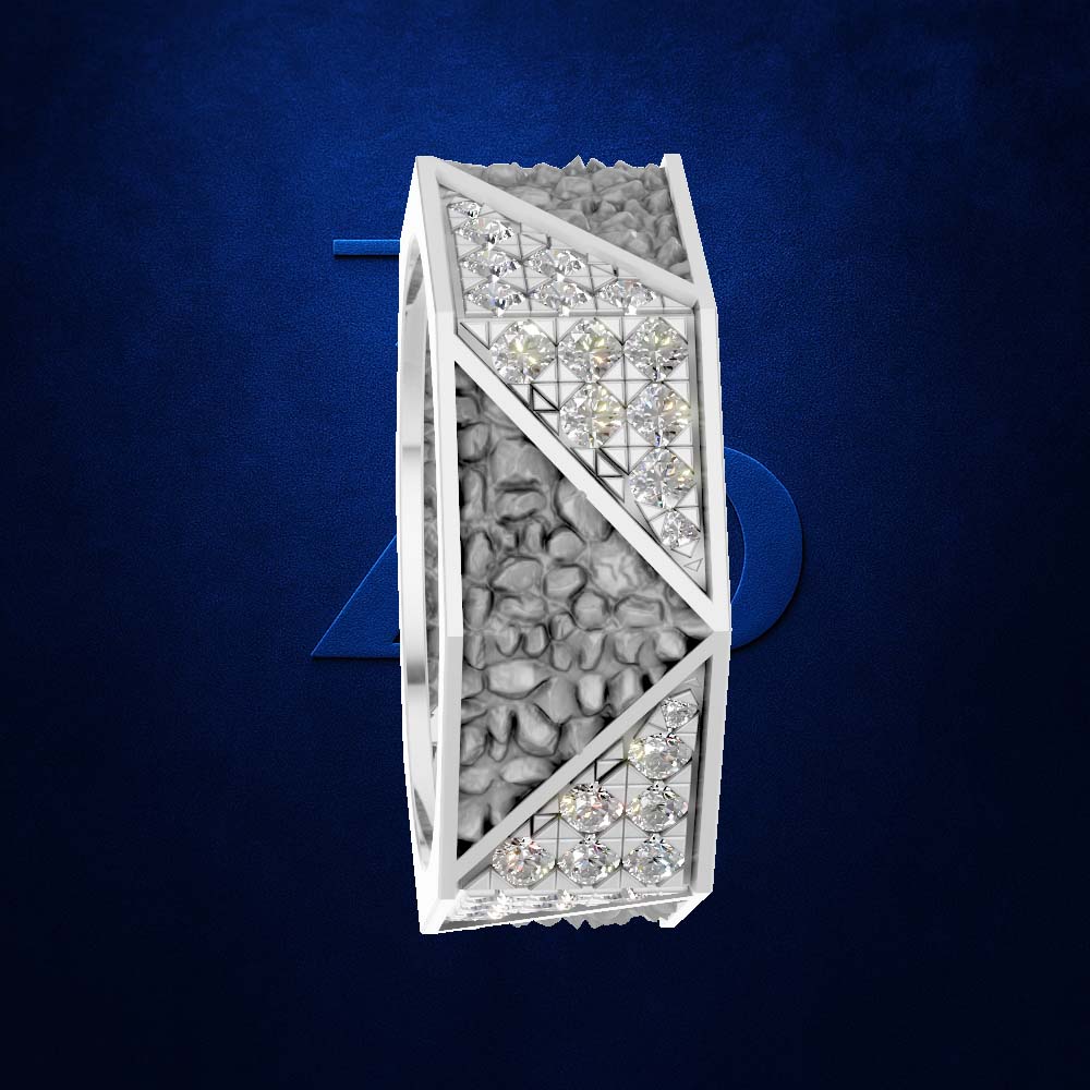 Round Pave Laboratory Grown Diamond Wedding Band