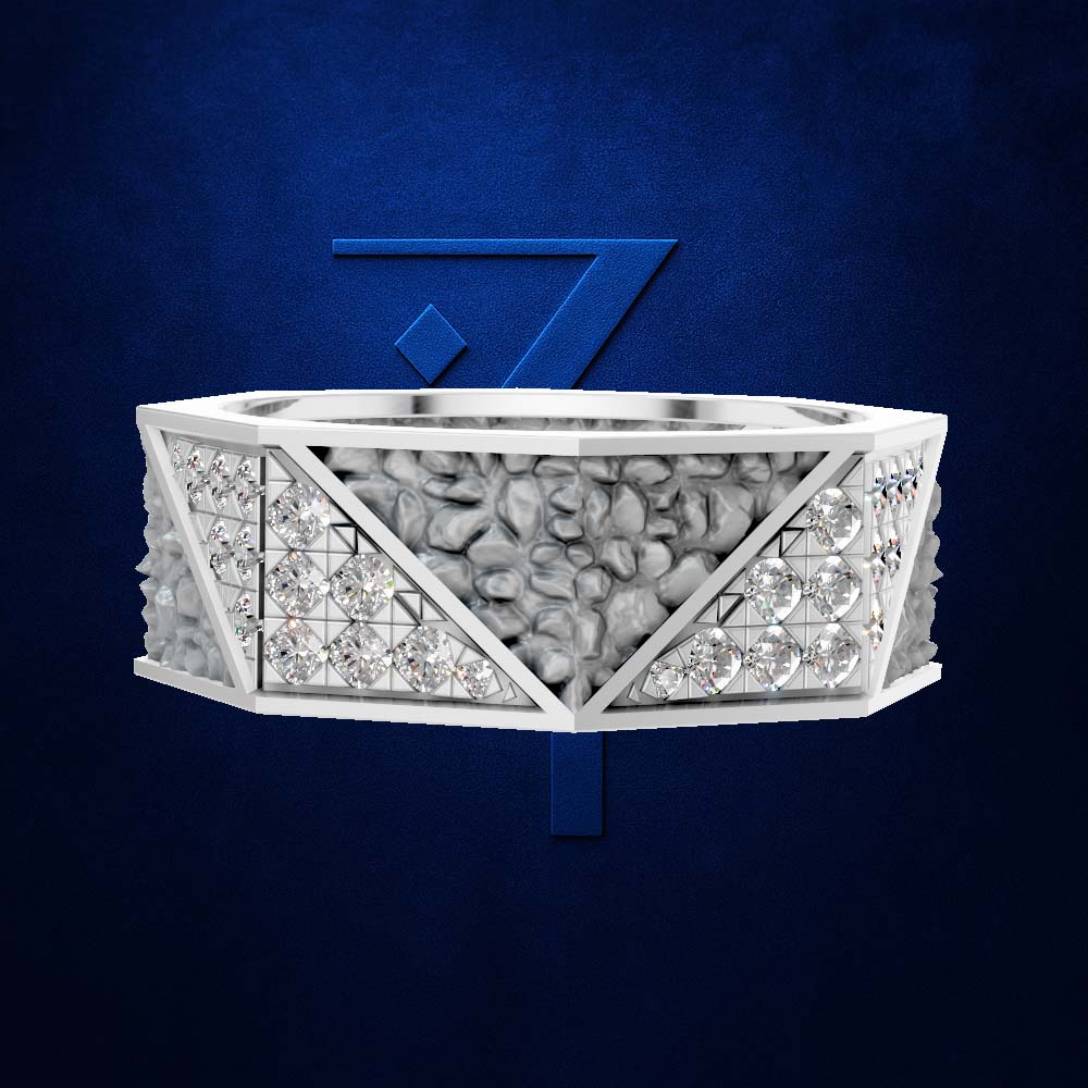 Round Pave Laboratory Grown Diamond Wedding Band