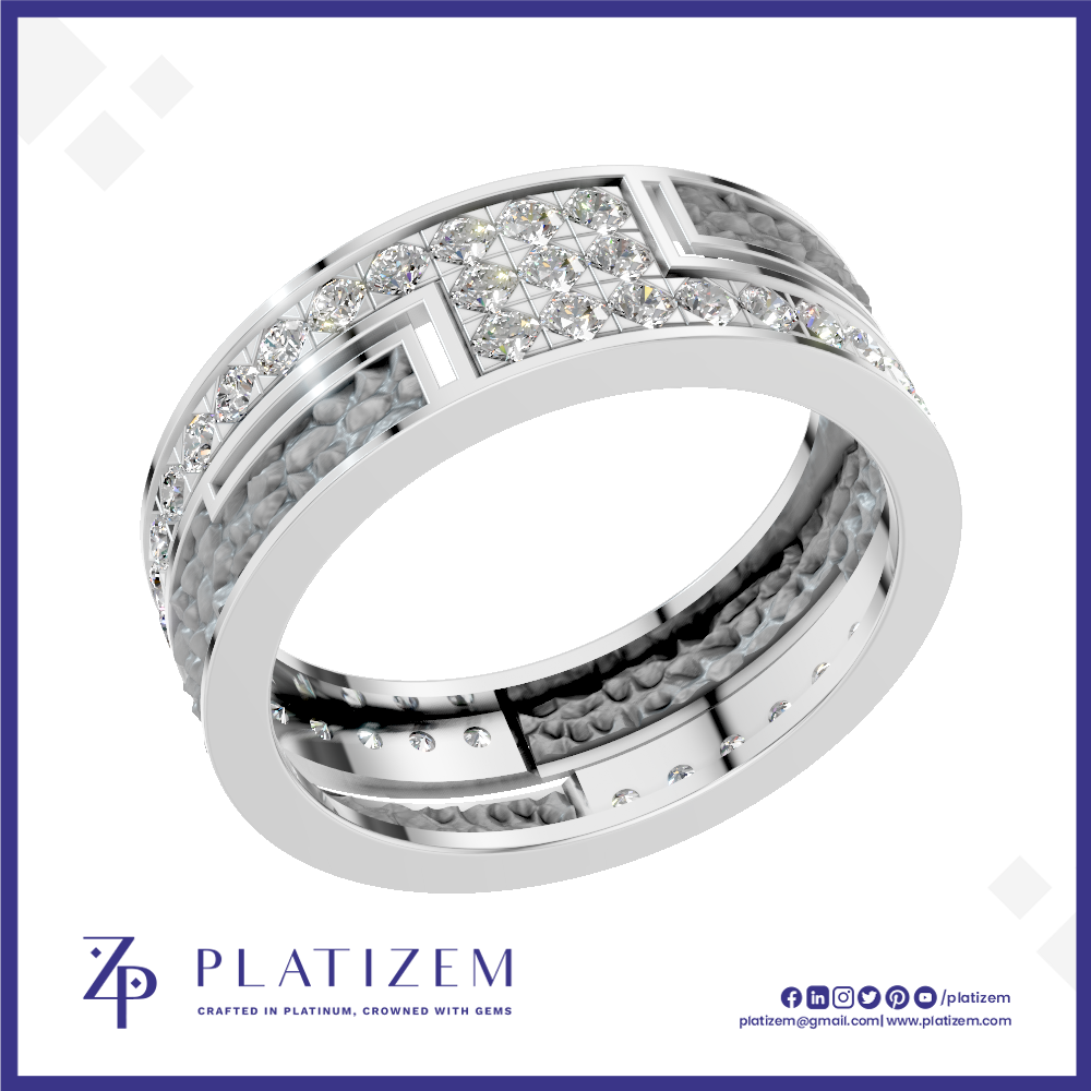 Laboratory Grown Diamond White Gold Wedding Band