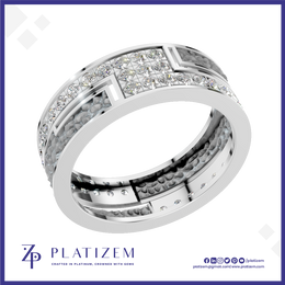 Lab Grown Diamond White Gold Wedding Band