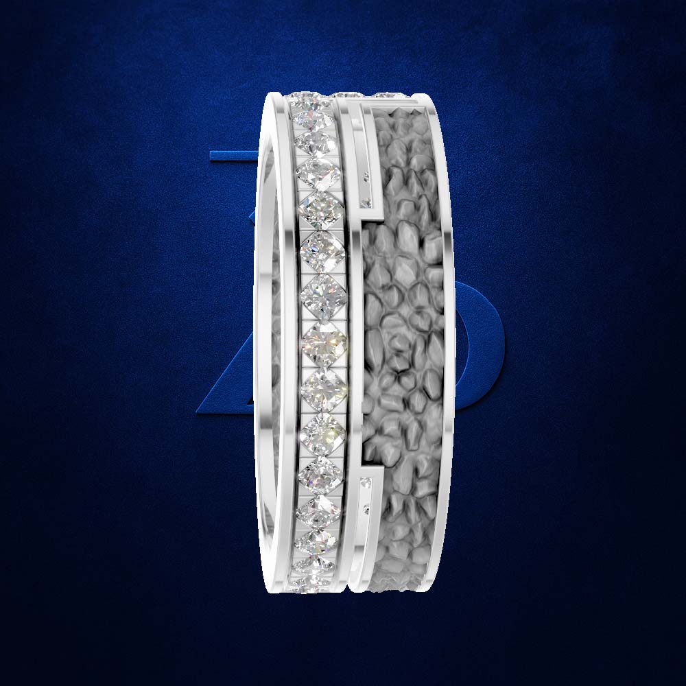 Laboratory Grown Diamond White Gold Wedding Band