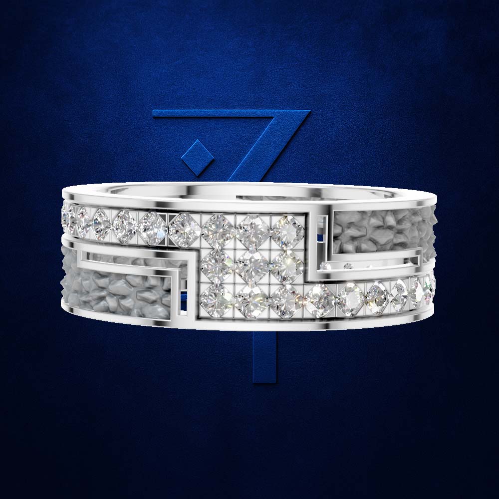 Laboratory Grown Diamond White Gold Wedding Band