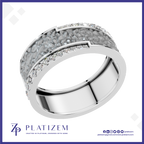 Rock Textured Lab Grown Diamond Wedding Band