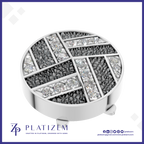 Geometric Diamond Button Pendant Designer Gold Silver Fine Jewelry Charm