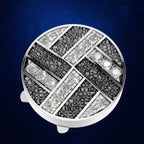 Geometric Diamond Button Pendant Designer Gold Silver Fine Jewelry Charm