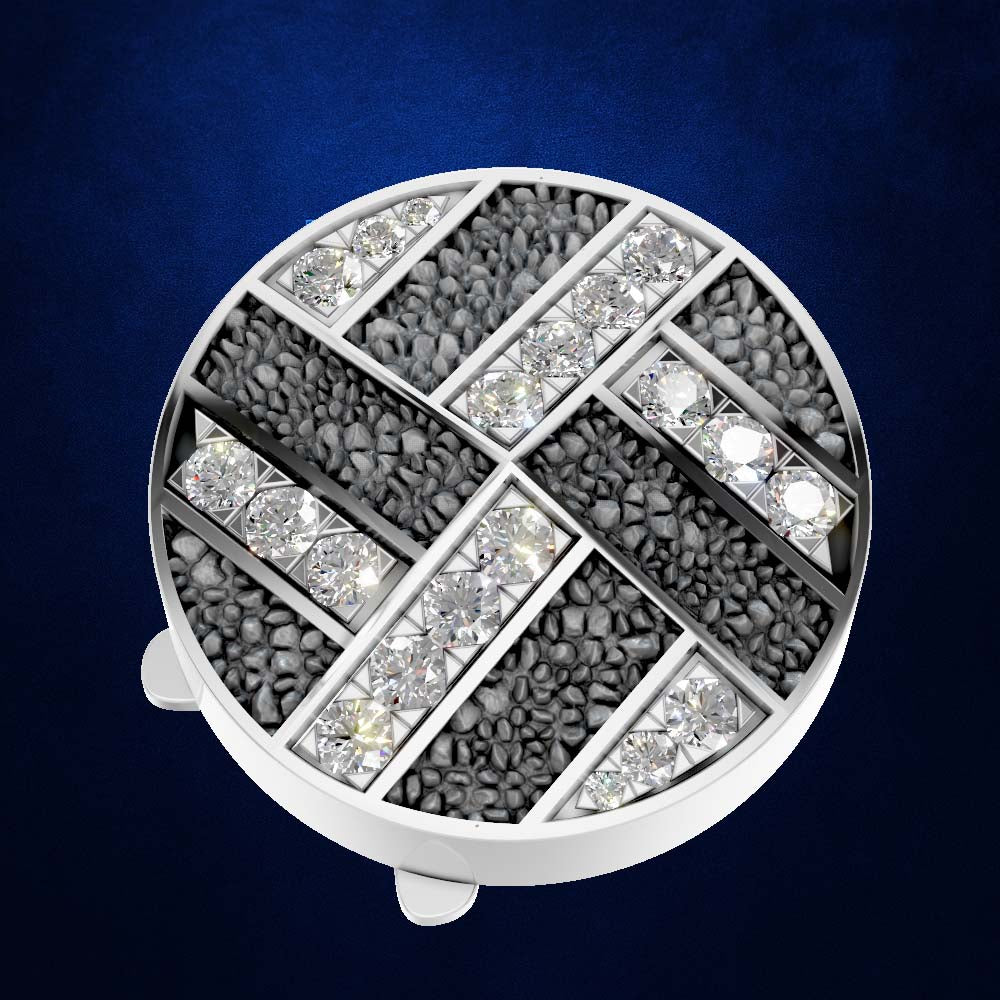 Geometric Diamond Button Pendant Designer Gold Silver Fine Jewelry Charm
