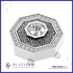Round Solitaire Halo Lab Grown Diamond Button Fine Jewelry Connector Charm
