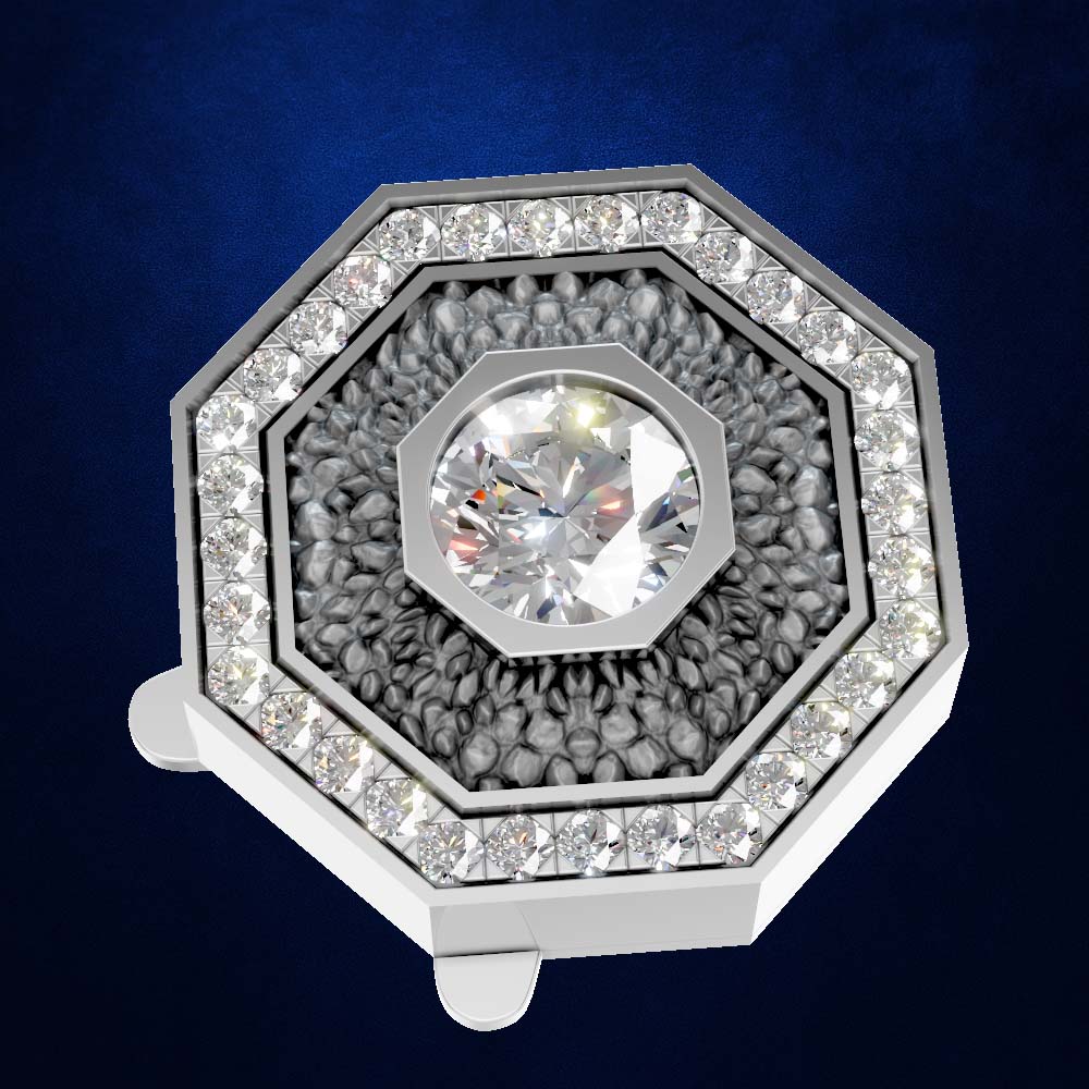 Round Solitaire Halo Lab Grown Diamond Button Fine Jewelry Connector Charm