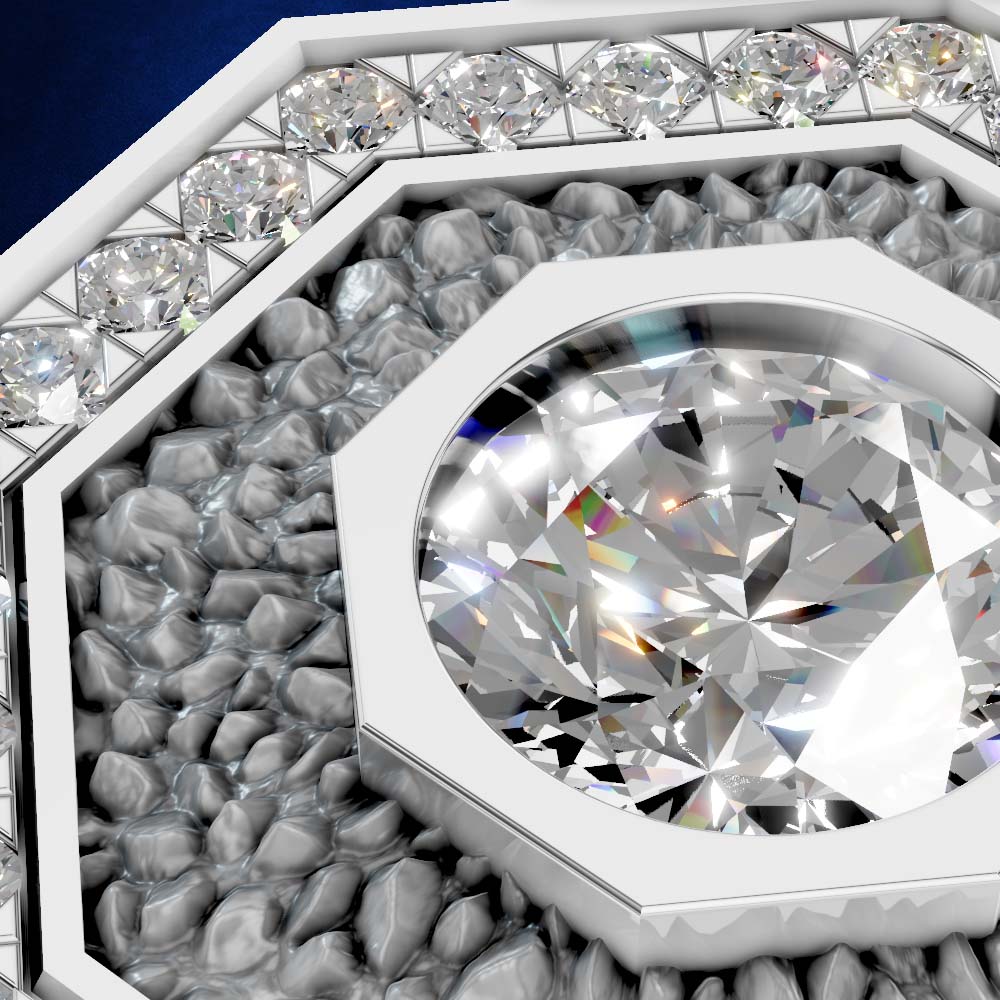 Round Solitaire Halo Lab Grown Diamond Button Fine Jewelry Connector Charm