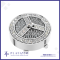 Branded Lab Grown Diamond Button Premium Fine Jewelry Connector Charm