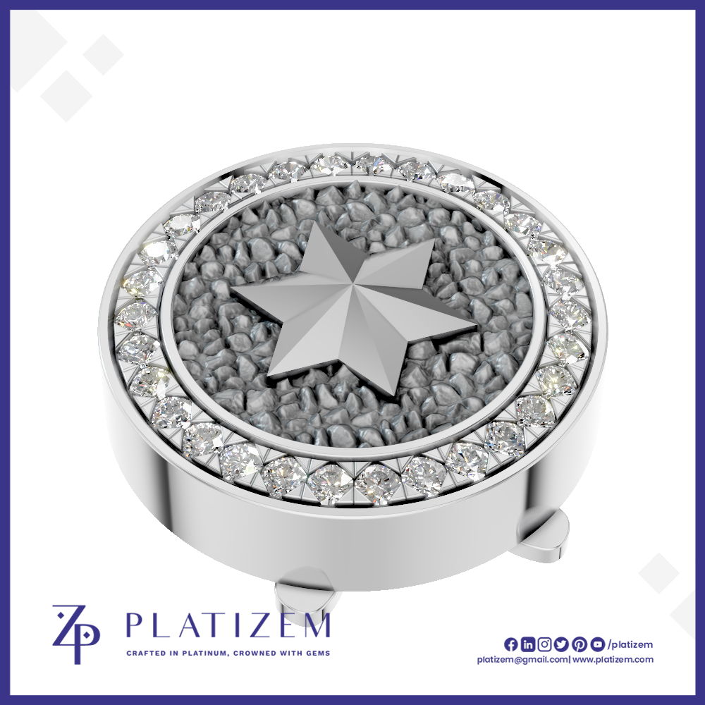 Star Symbol Lab Grown Diamond Button Trendy Fine Jewelry for Women