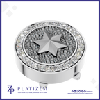 Star Symbol Lab Grown Diamond Button Trendy Fine Jewelry for Women